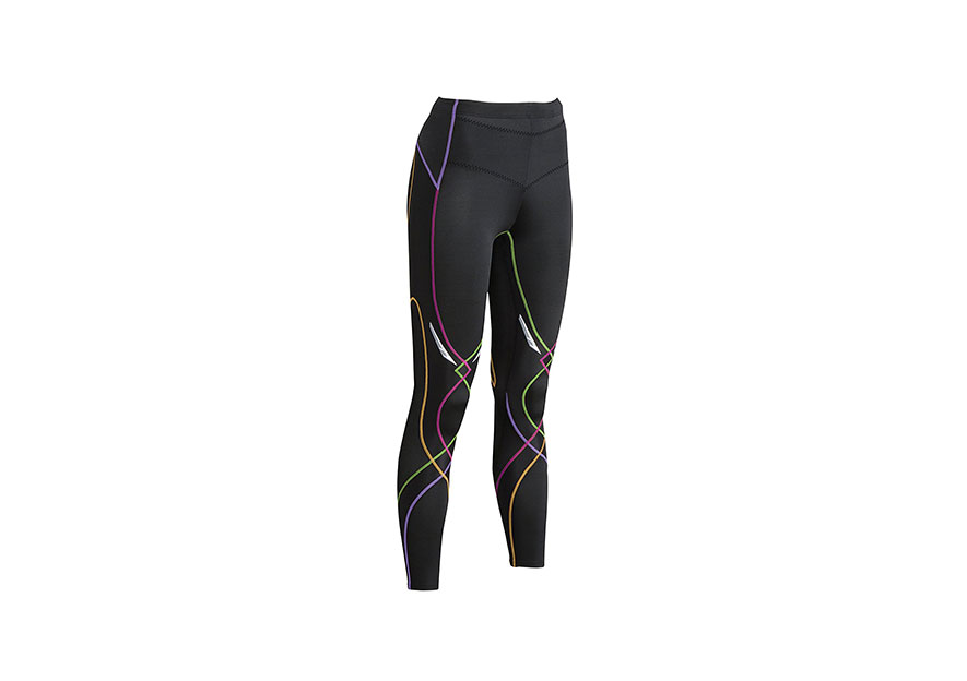 CW-X Women's Size M 3/4 Stabilyx Tights Black & Rainbow Style 125806